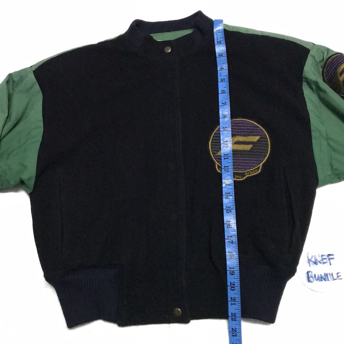 Japanese Brand Flint lock blue grass F logo varsity jacket Size US S / EU 44-46 / 1 - 16 Thumbnail