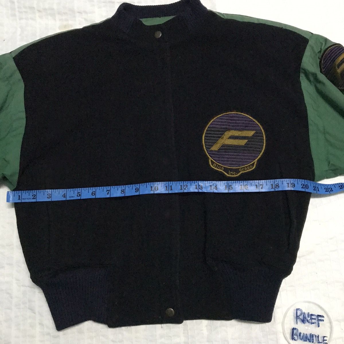 Japanese Brand Flint lock blue grass F logo varsity jacket Size US S / EU 44-46 / 1 - 15 Thumbnail