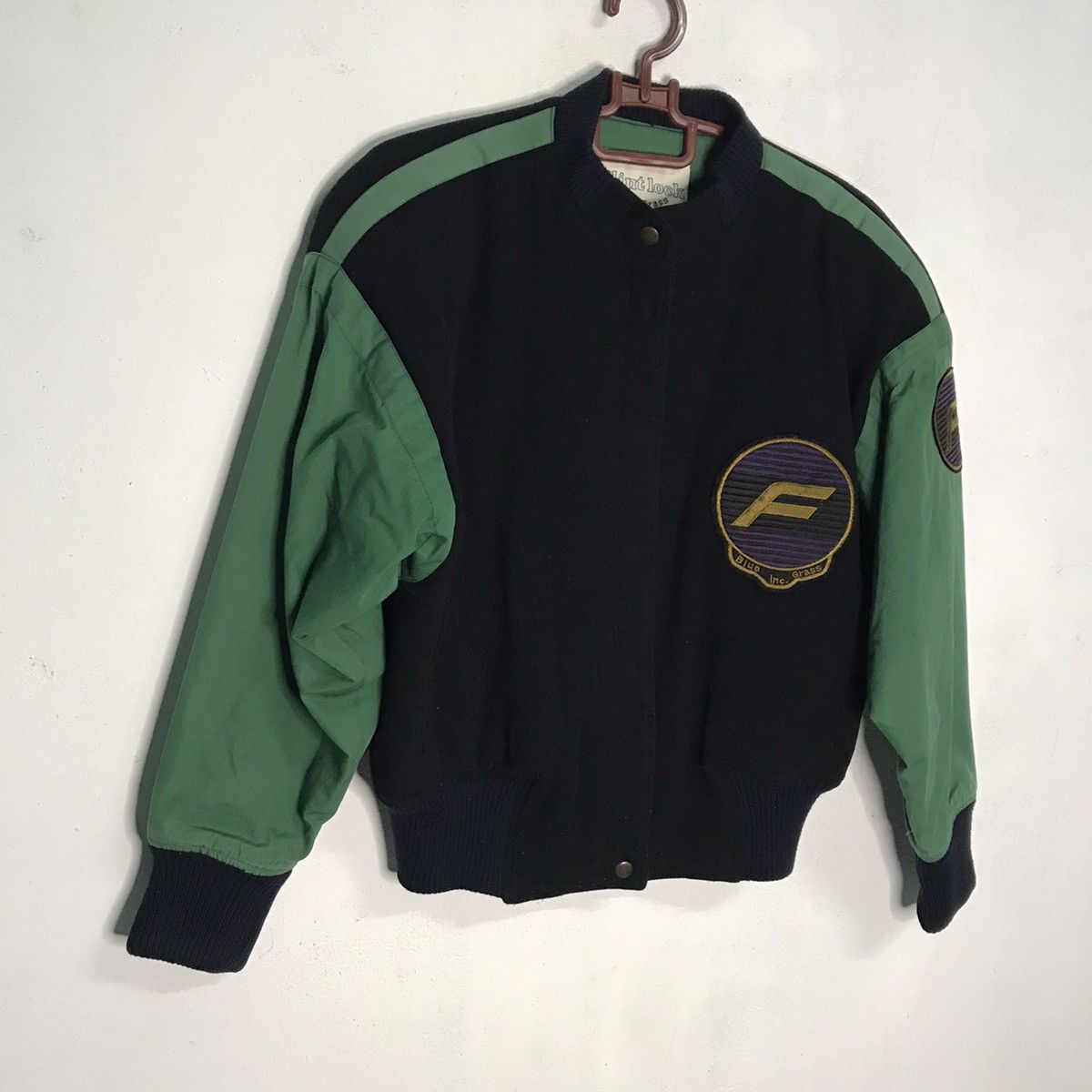 Japanese Brand Flint lock blue grass F logo varsity jacket Size US S / EU 44-46 / 1 - 3 Thumbnail