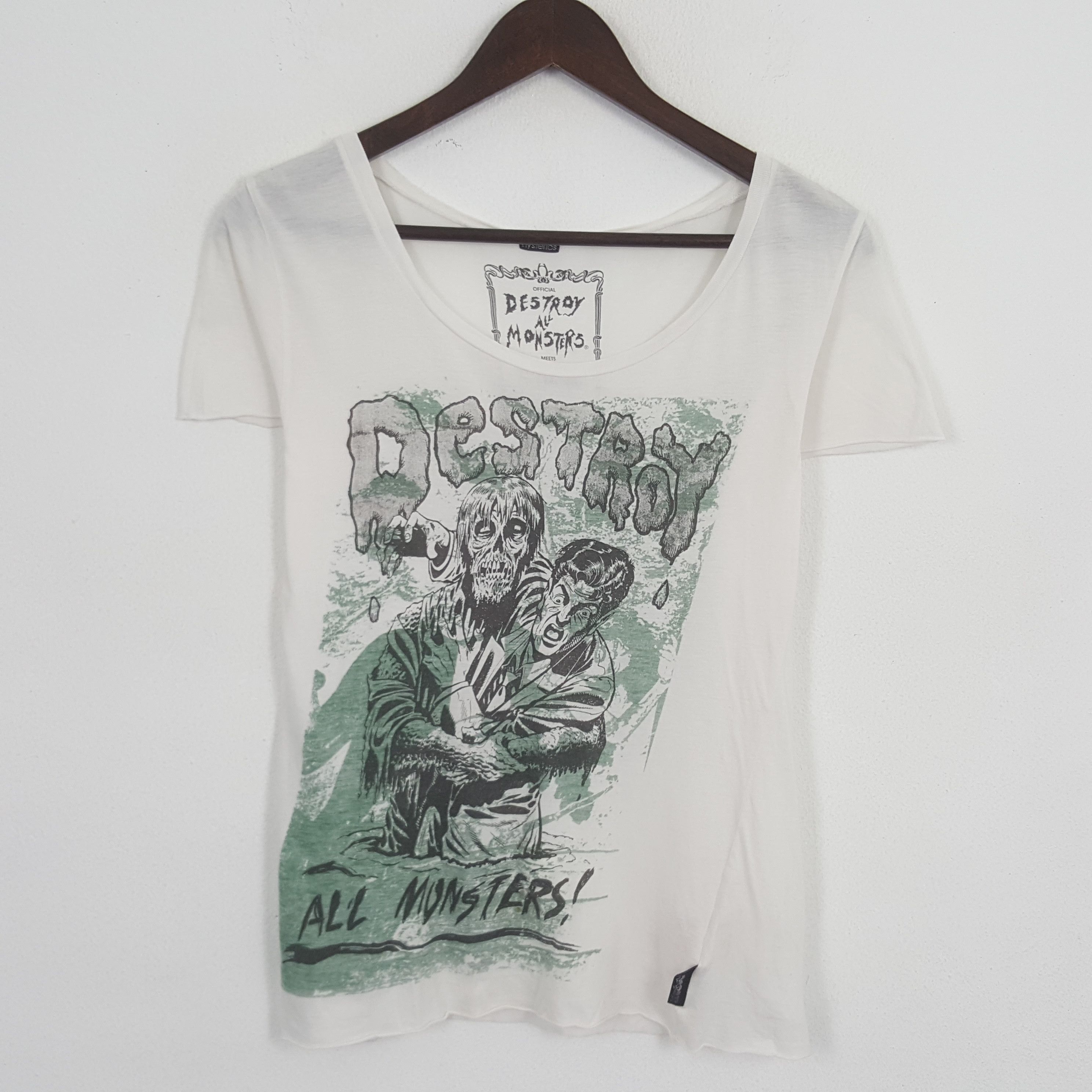 image of Hysteric Glamour Destroy All Monster Tshirt in White, Women's (Size XS)