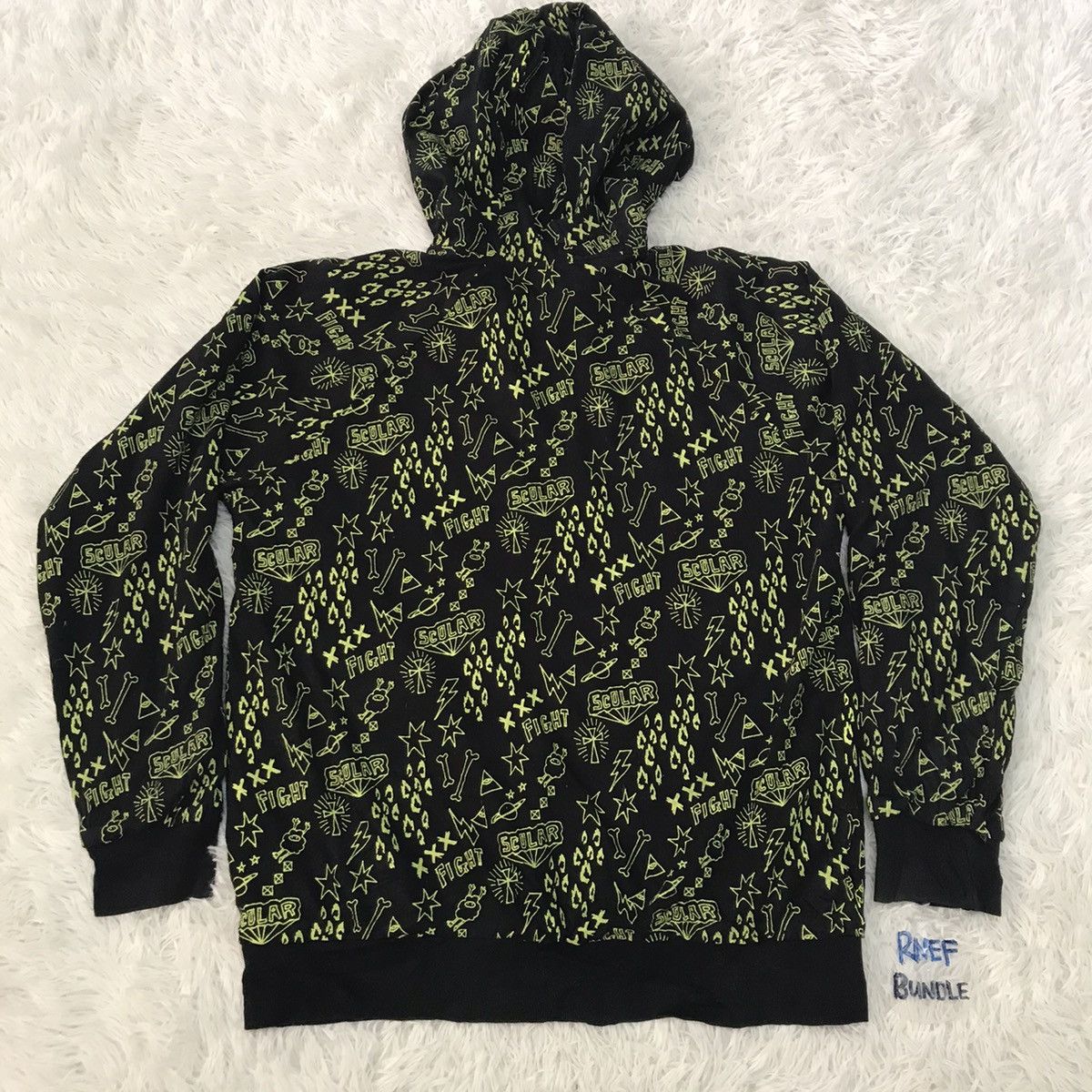 Japanese Brand SCOLAR OVERPRINT SWEATSHIRT REVERSIBLE ZIPPER HOODIE Size US S / EU 44-46 / 1 - 23 Thumbnail