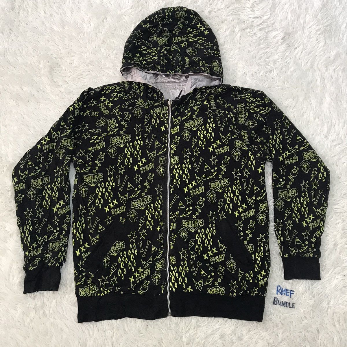 SCOLAR OVERPRINT SWEATSHIRT REVERSIBLE ZIPPER HOODIE