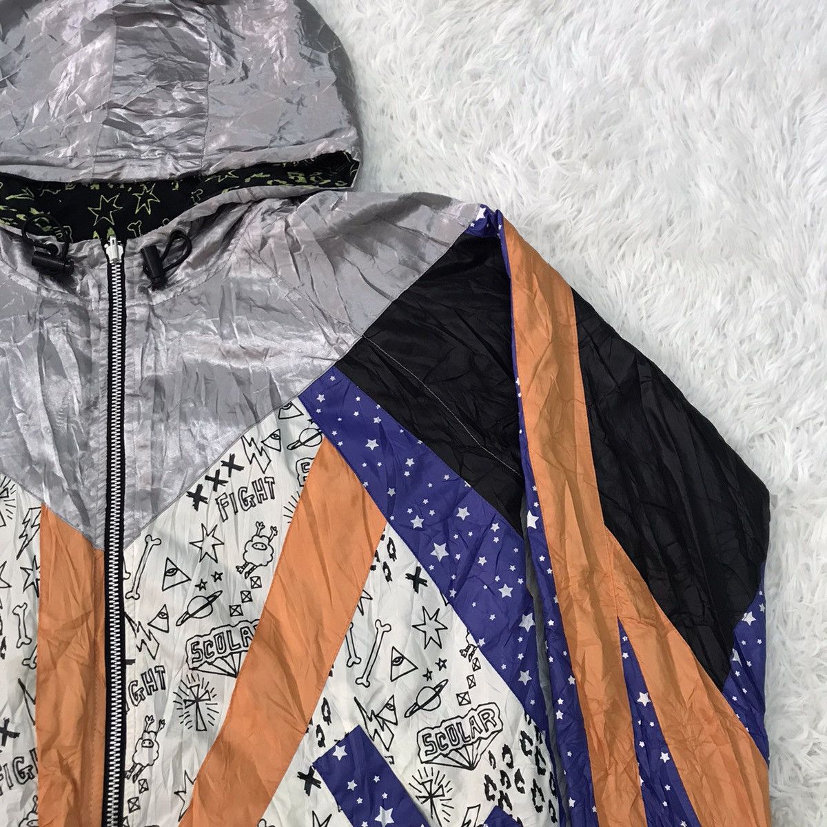 Japanese Brand SCOLAR OVERPRINT SWEATSHIRT REVERSIBLE ZIPPER HOODIE Size US S / EU 44-46 / 1 - 19 Thumbnail