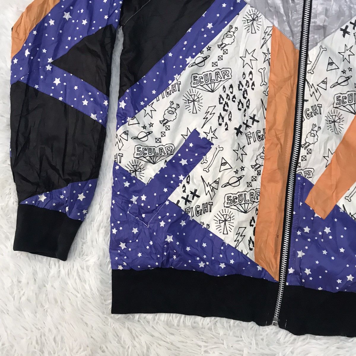 Japanese Brand SCOLAR OVERPRINT SWEATSHIRT REVERSIBLE ZIPPER HOODIE Size US S / EU 44-46 / 1 - 17 Thumbnail