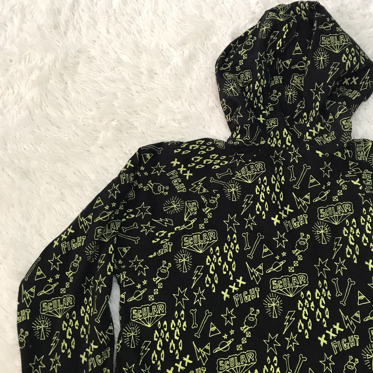 Japanese Brand SCOLAR OVERPRINT SWEATSHIRT REVERSIBLE ZIPPER HOODIE Size US S / EU 44-46 / 1 - 24 Thumbnail
