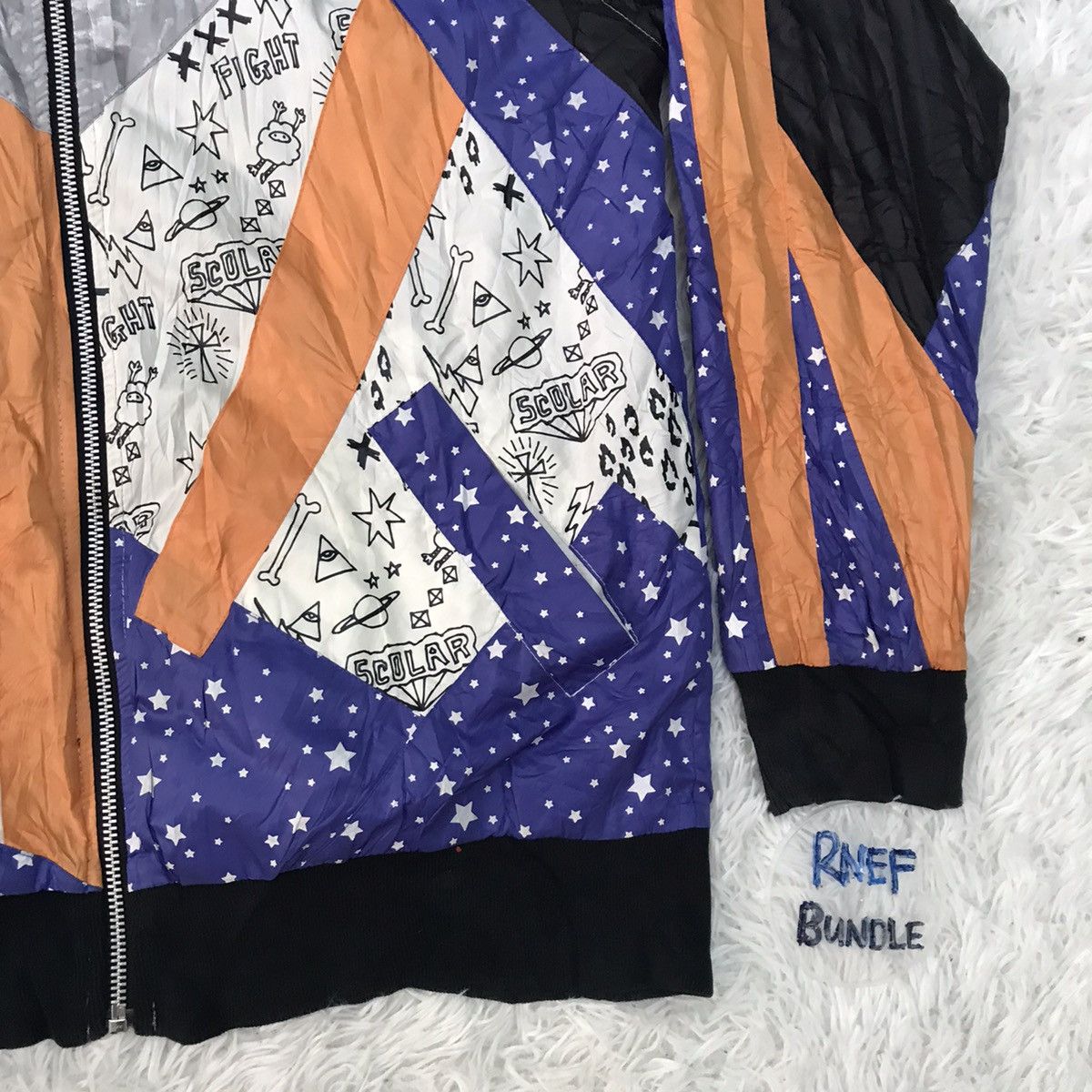 Japanese Brand SCOLAR OVERPRINT SWEATSHIRT REVERSIBLE ZIPPER HOODIE Size US S / EU 44-46 / 1 - 18 Thumbnail
