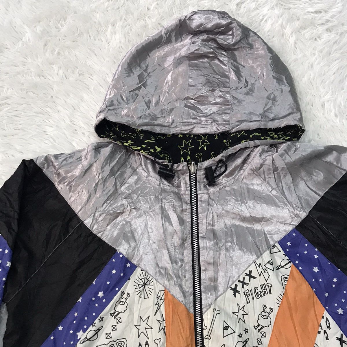 Japanese Brand SCOLAR OVERPRINT SWEATSHIRT REVERSIBLE ZIPPER HOODIE Size US S / EU 44-46 / 1 - 15 Thumbnail