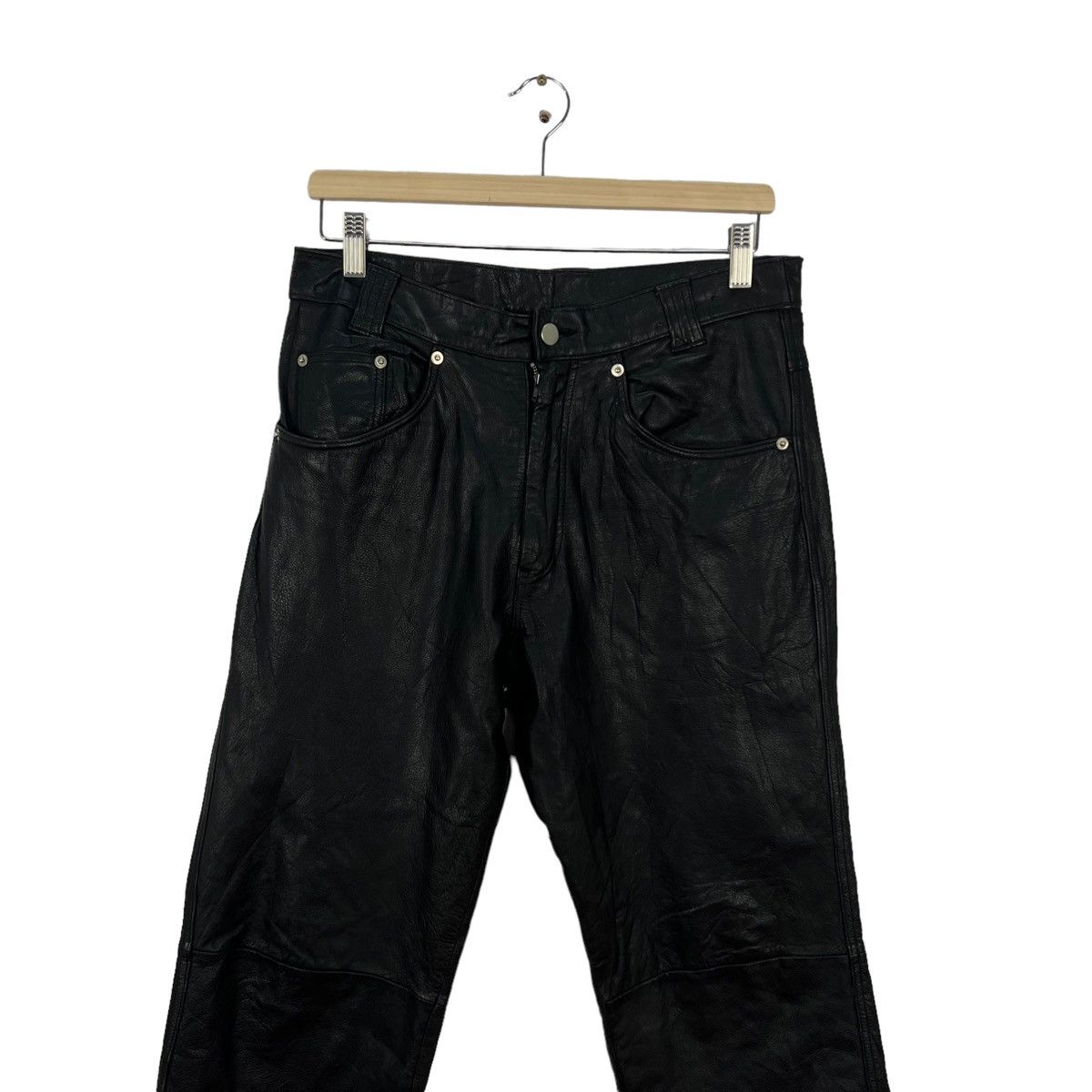 Japanese Brand VINTAGE PACHA JAPAN PARACHUTE LEATHER PANTS RACING WEAR Size US 32 / EU 48 - 3 Thumbnail