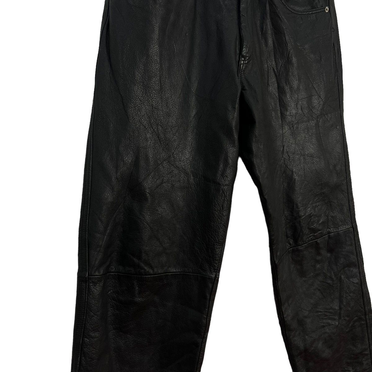 Japanese Brand VINTAGE PACHA JAPAN PARACHUTE LEATHER PANTS RACING WEAR Size US 32 / EU 48 - 2 Thumbnail