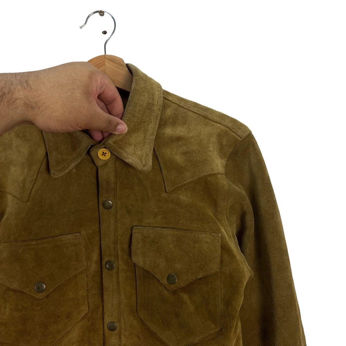 Japanese Brand VINTAGE LEATHER BUTTON JACKET HORN WORKS ISSEY MIYAKE DESIGN Size US M / EU 48-50 / 2 - 7 Thumbnail