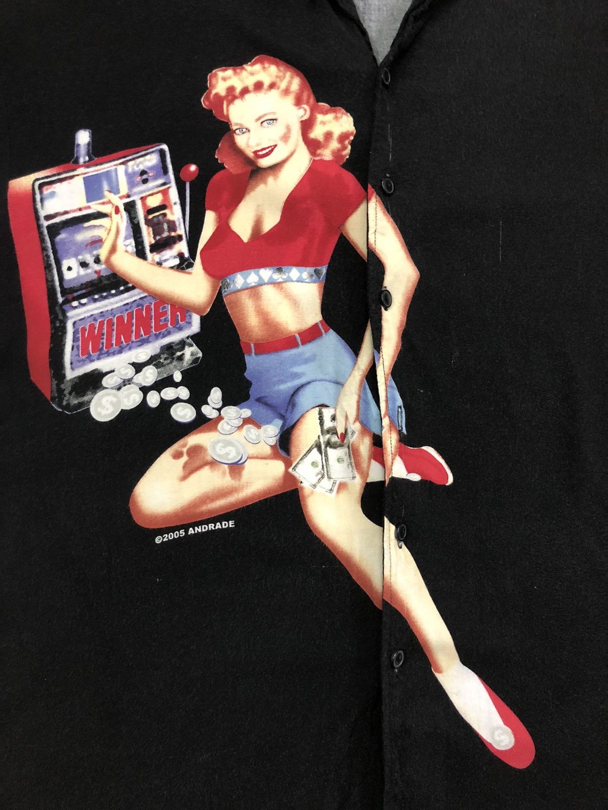 Buzz Rickson's 2005 Andrade Pin Up Girl Camp Collar Rayon Shirt Size US L / EU 52-54 / 3 - 4 Thumbnail