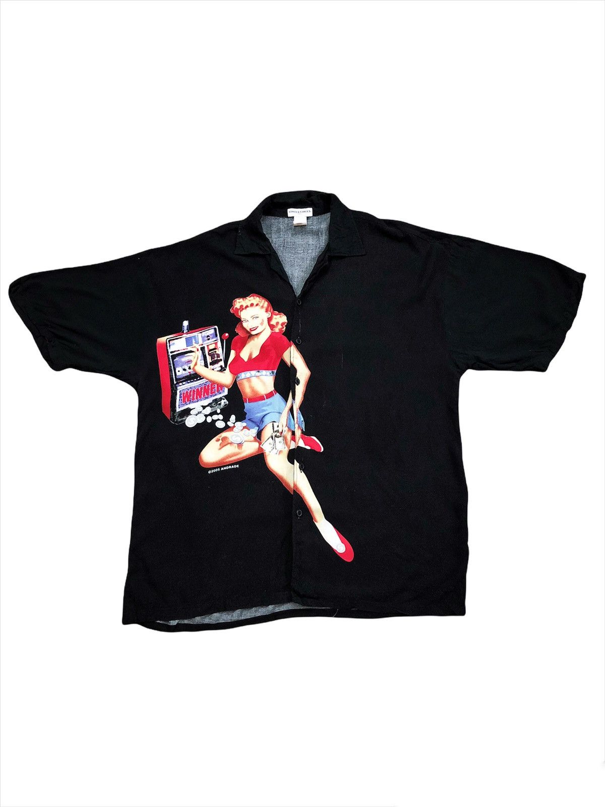 Buzz Rickson's 2005 Andrade Pin Up Girl Camp Collar Rayon Shirt Size US L / EU 52-54 / 3 - 2 Thumbnail