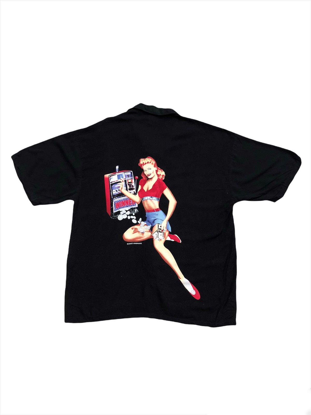 Buzz Rickson's 2005 Andrade Pin Up Girl Camp Collar Rayon Shirt Size US L / EU 52-54 / 3 - 3 Thumbnail