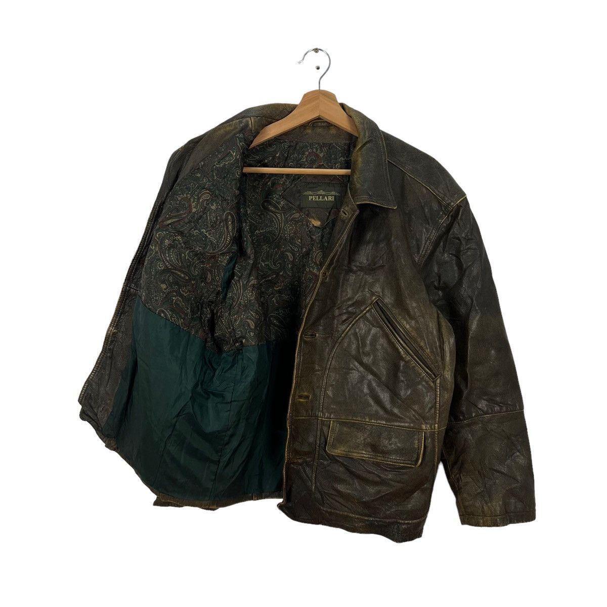 Japanese Brand VINTAGE PELLARI JAPAN DESIGNER BONDAGE BOMBER LEATHER JACKET Size US M / EU 48-50 / 2 - 8 Thumbnail