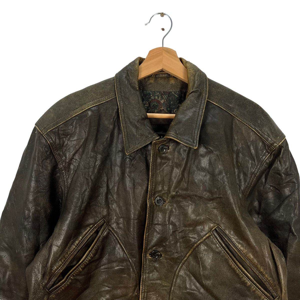 Japanese Brand VINTAGE PELLARI JAPAN DESIGNER BONDAGE BOMBER LEATHER JACKET Size US M / EU 48-50 / 2 - 2 Thumbnail