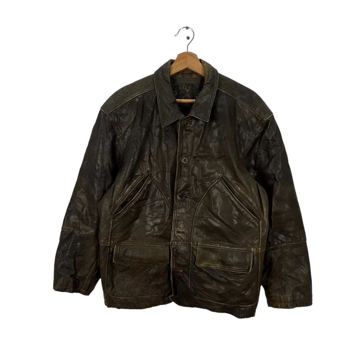 Japanese Brand VINTAGE PELLARI JAPAN DESIGNER BONDAGE BOMBER LEATHER JACKET Size US M / EU 48-50 / 2 - 1 Thumbnail
