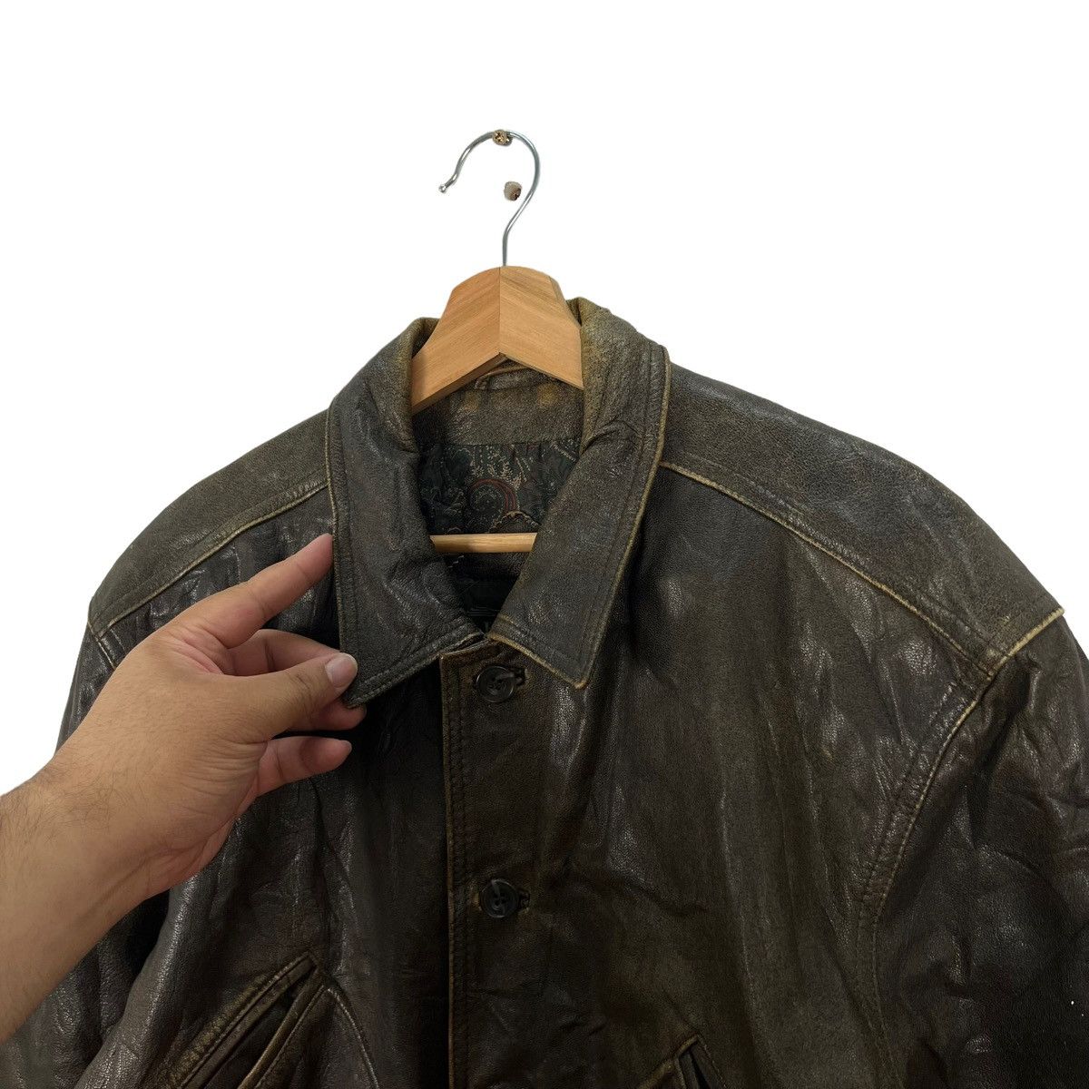 Japanese Brand VINTAGE PELLARI JAPAN DESIGNER BONDAGE BOMBER LEATHER JACKET Size US M / EU 48-50 / 2 - 5 Thumbnail