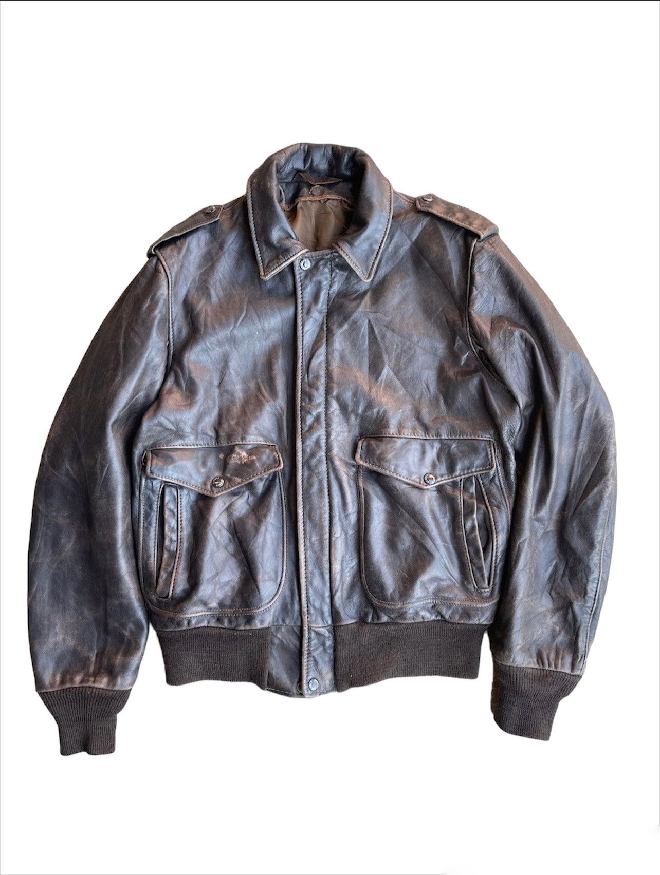 Schott Shearling Denim Jacket 80s Vintage Sherpa Men Size L