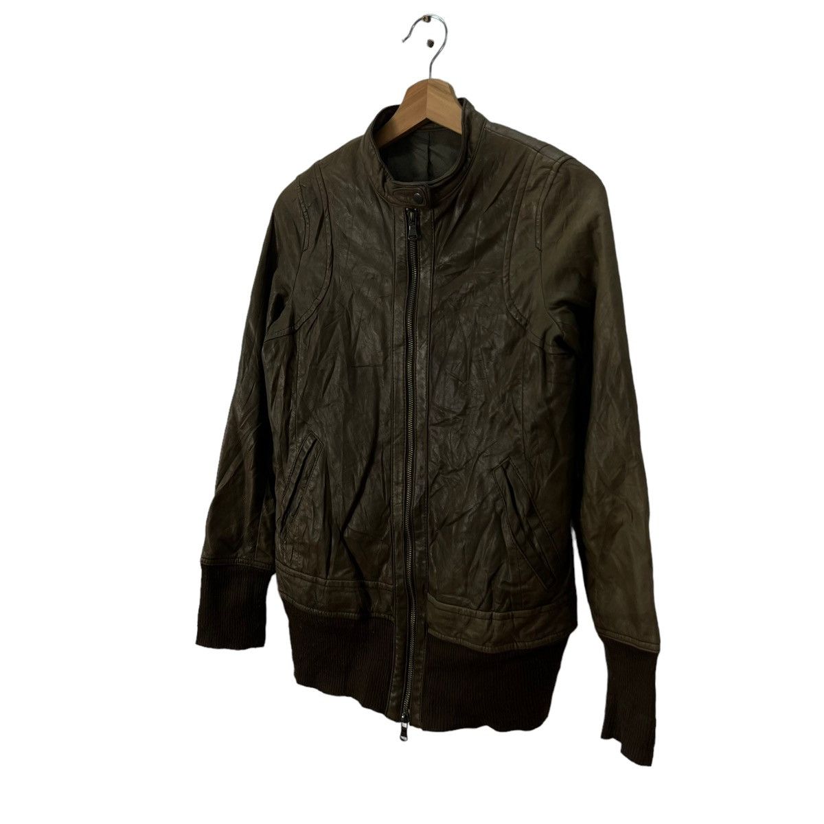 Japanese Brand VINTAGE JOHN WAD JAPAN ZIPPER LEATHER SURVIVAL JACKET Size US M / EU 48-50 / 2 - 4 Thumbnail