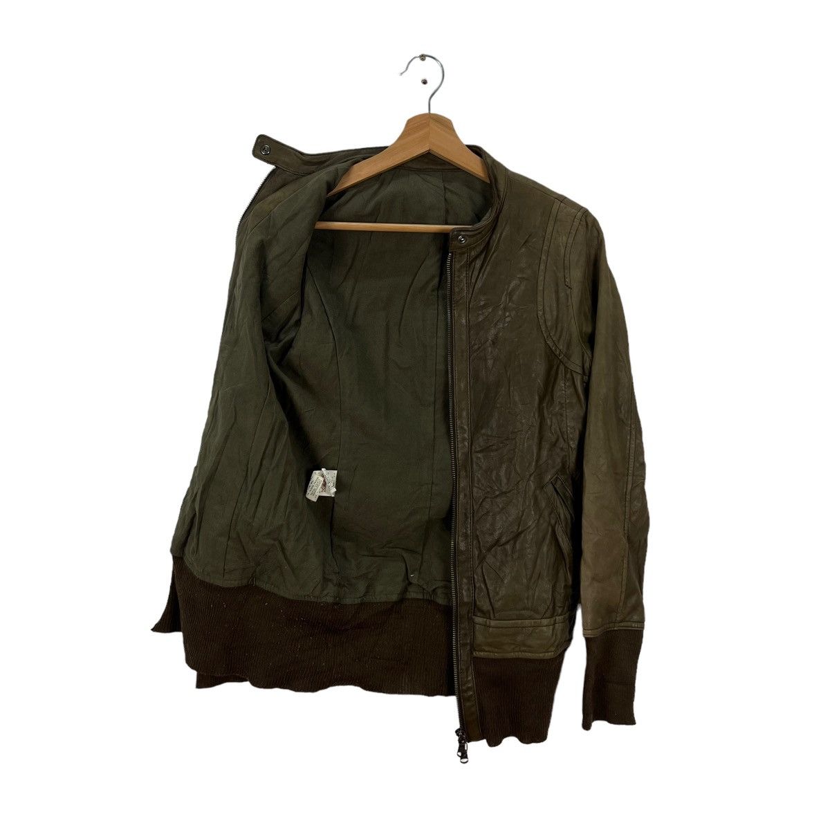 Japanese Brand VINTAGE JOHN WAD JAPAN ZIPPER LEATHER SURVIVAL JACKET Size US M / EU 48-50 / 2 - 8 Thumbnail