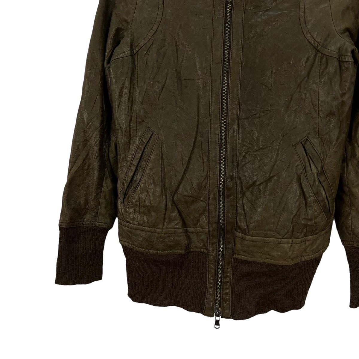 Japanese Brand VINTAGE JOHN WAD JAPAN ZIPPER LEATHER SURVIVAL JACKET Size US M / EU 48-50 / 2 - 2 Thumbnail