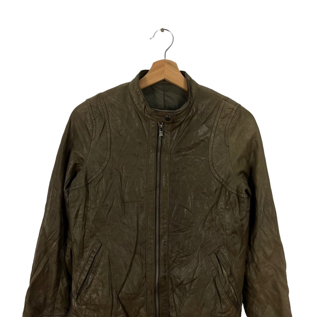 Japanese Brand VINTAGE JOHN WAD JAPAN ZIPPER LEATHER SURVIVAL JACKET Size US M / EU 48-50 / 2 - 3 Thumbnail