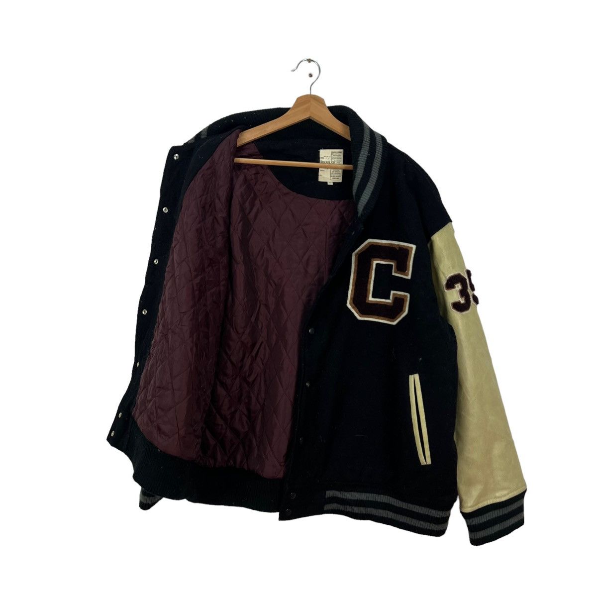 Japanese Brand VINTAGE VARSITY JACKET DILCAKE JAPAN LEATHER HANDLING USED Size US XXL / EU 58 / 5 - 11 Thumbnail