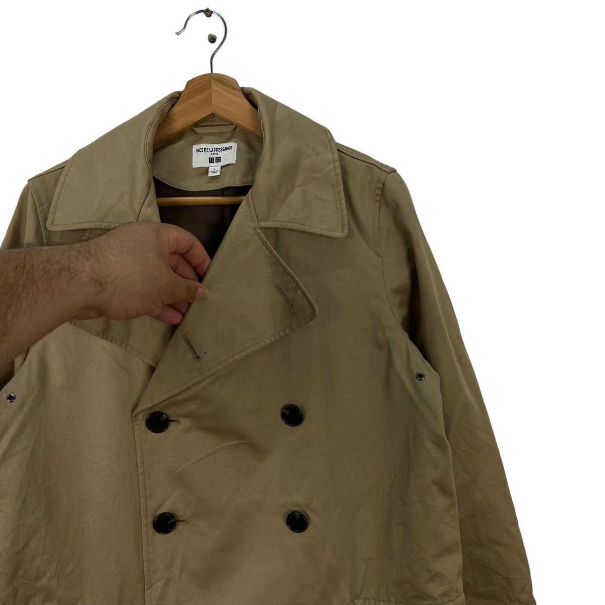 Japanese Brand VINTAGE INES DE LA FRESSANGE UNIQLO JAPAN LONG JACKET Size US L / EU 52-54 / 3 - 7 Thumbnail