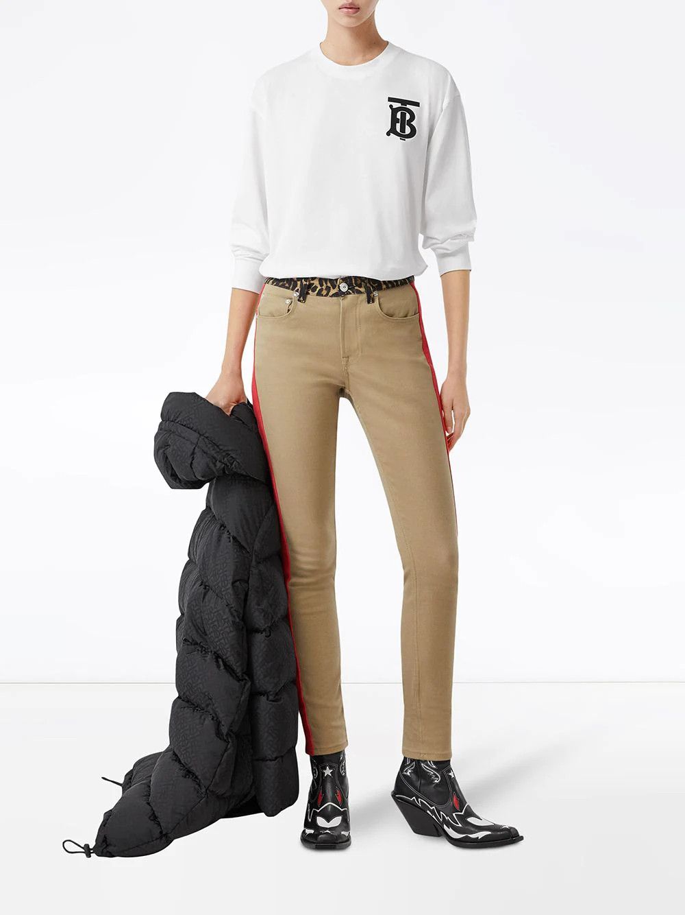 Burberry BURBERRY white TB logo monogram long sleeve t-shirt Medium Size M / US 6-8 / IT 42-44 - 2 Thumbnail