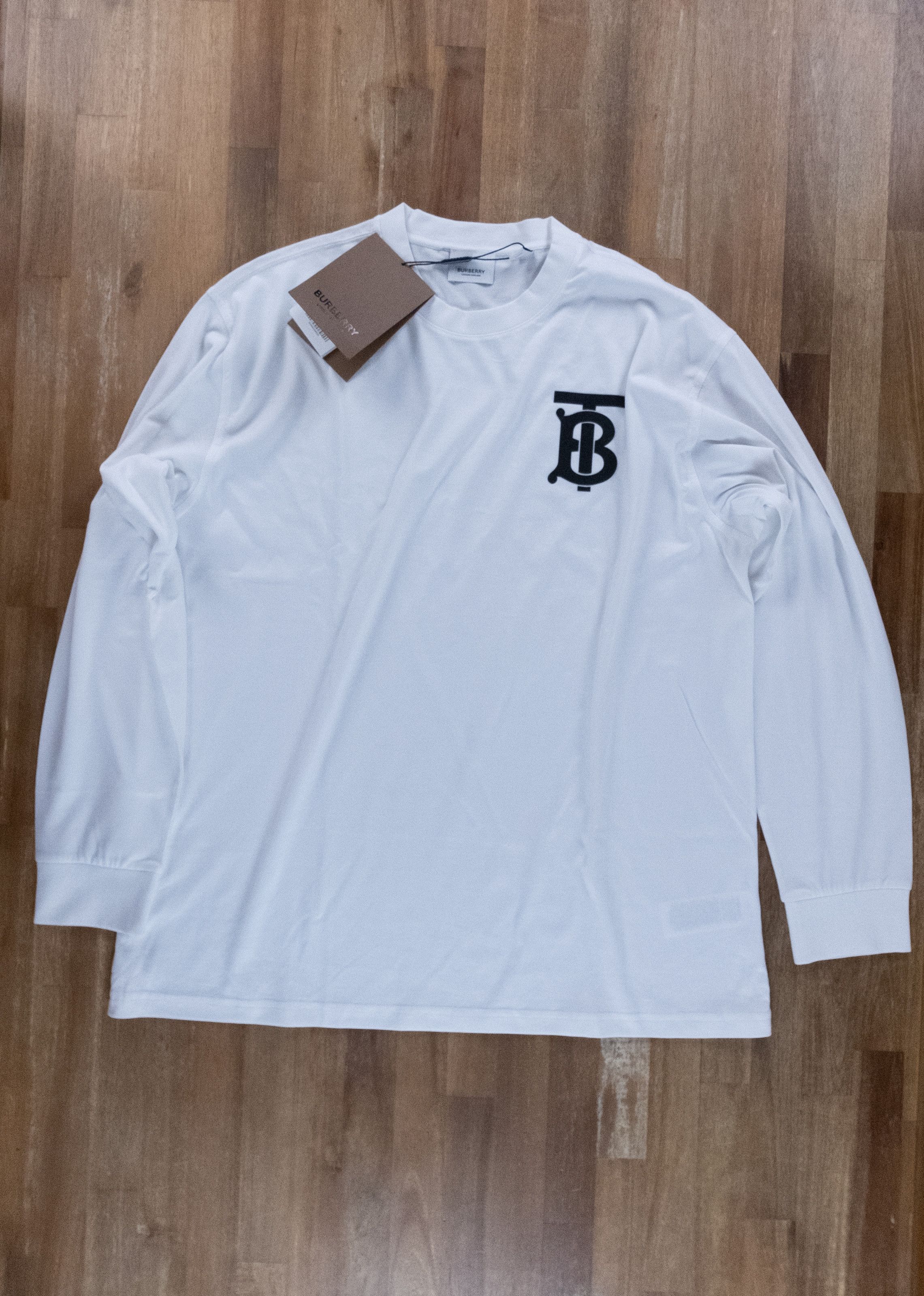 Burberry BURBERRY white TB logo monogram long sleeve t-shirt Medium Size M / US 6-8 / IT 42-44 - 5 Thumbnail