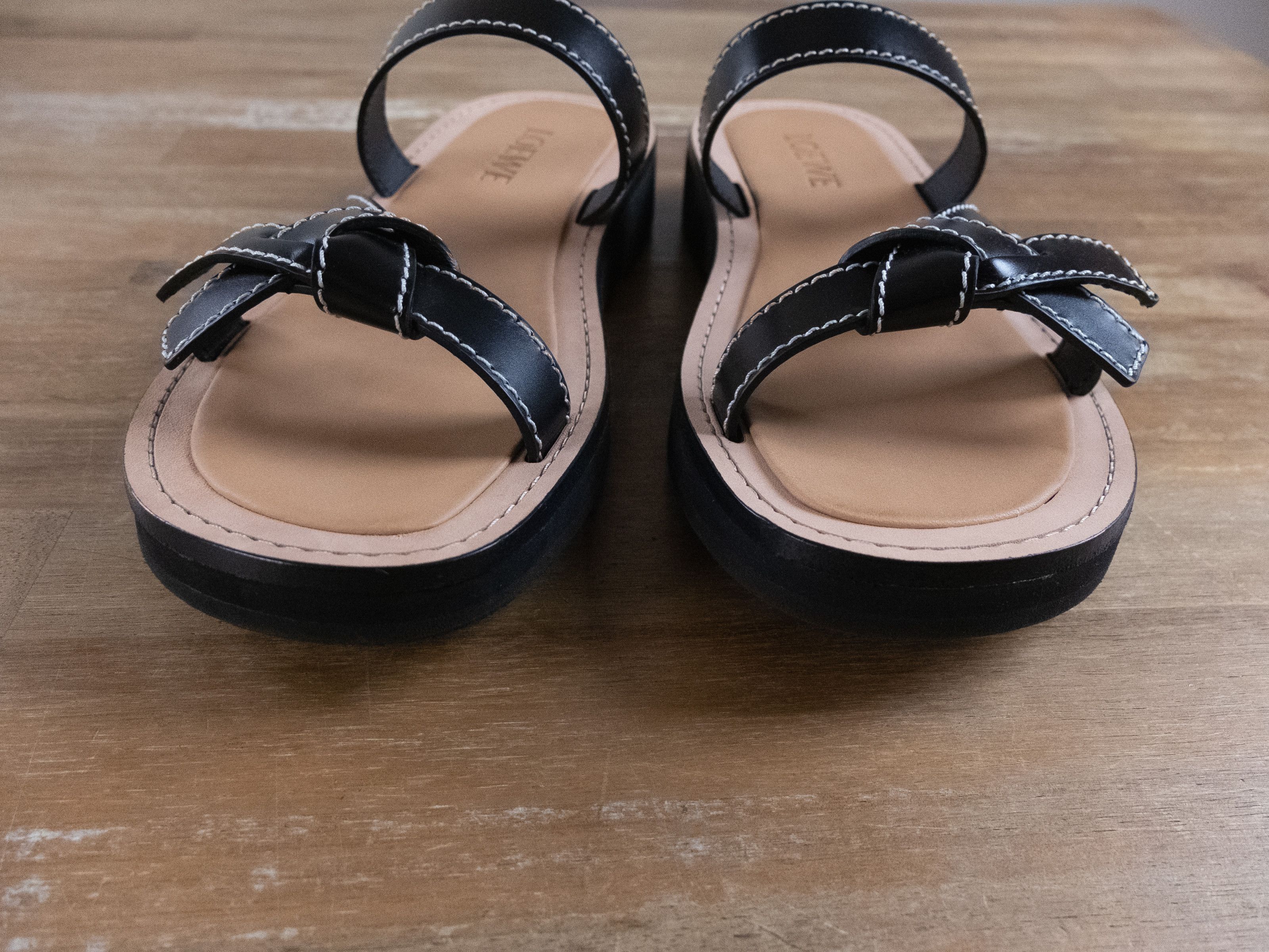 Loewe LOEWE Gate bow black leather platform slides sandals 11 41 Size US 11 / IT 41 - 3 Thumbnail