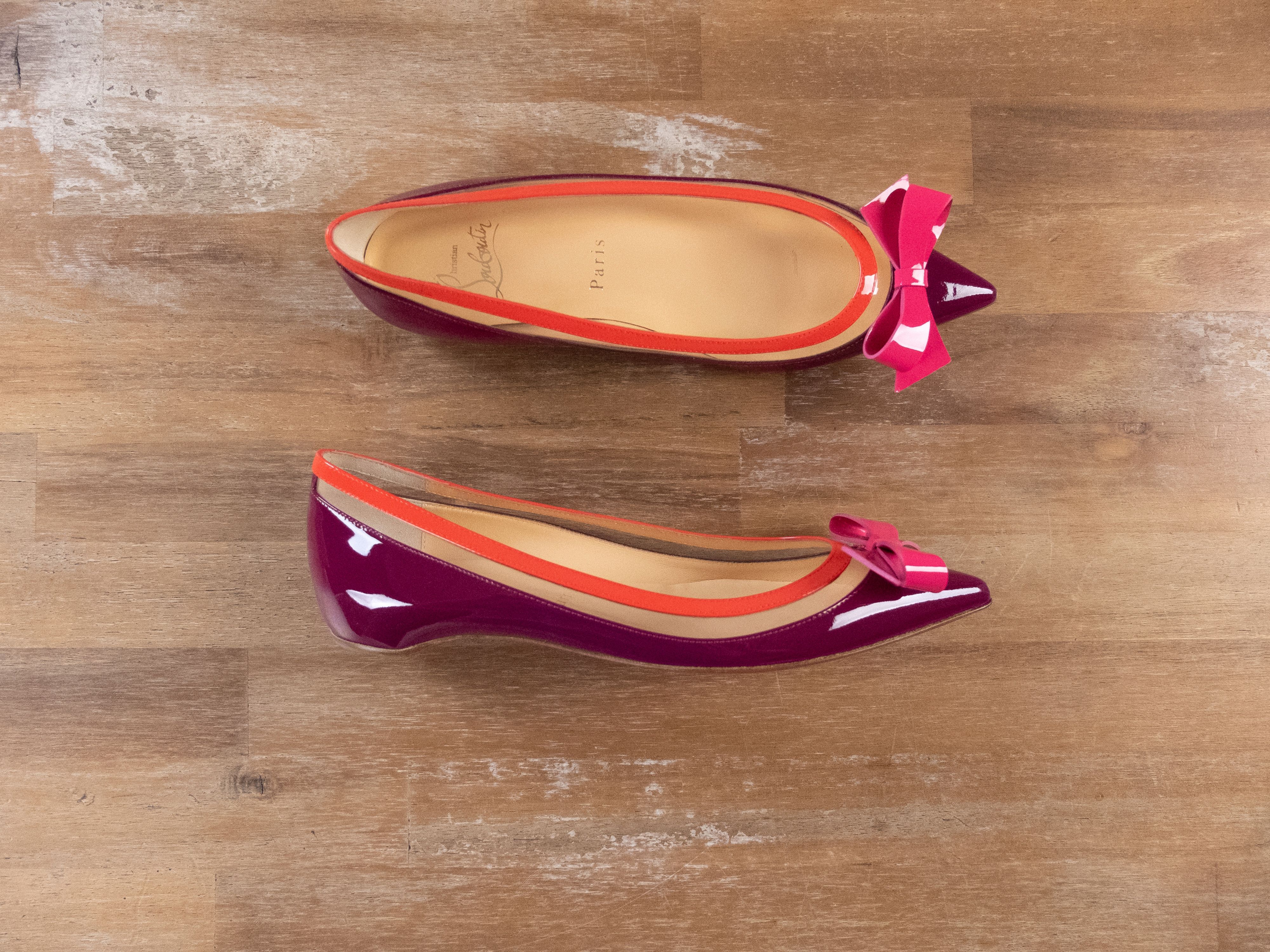 Christian louboutin discount tricolor suspenodo flats