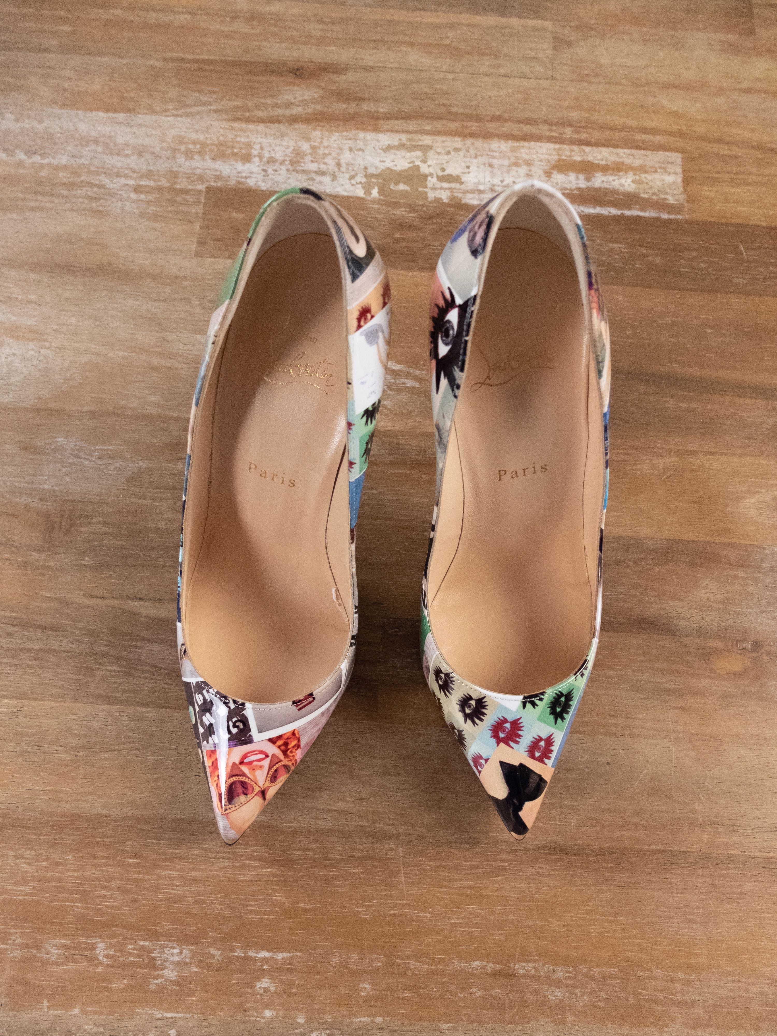 Christian Louboutin CHRISTIAN LOUBOUTIN Pigalle collage patent leather pumps 37 Size US 7 / IT 37 - 3 Thumbnail