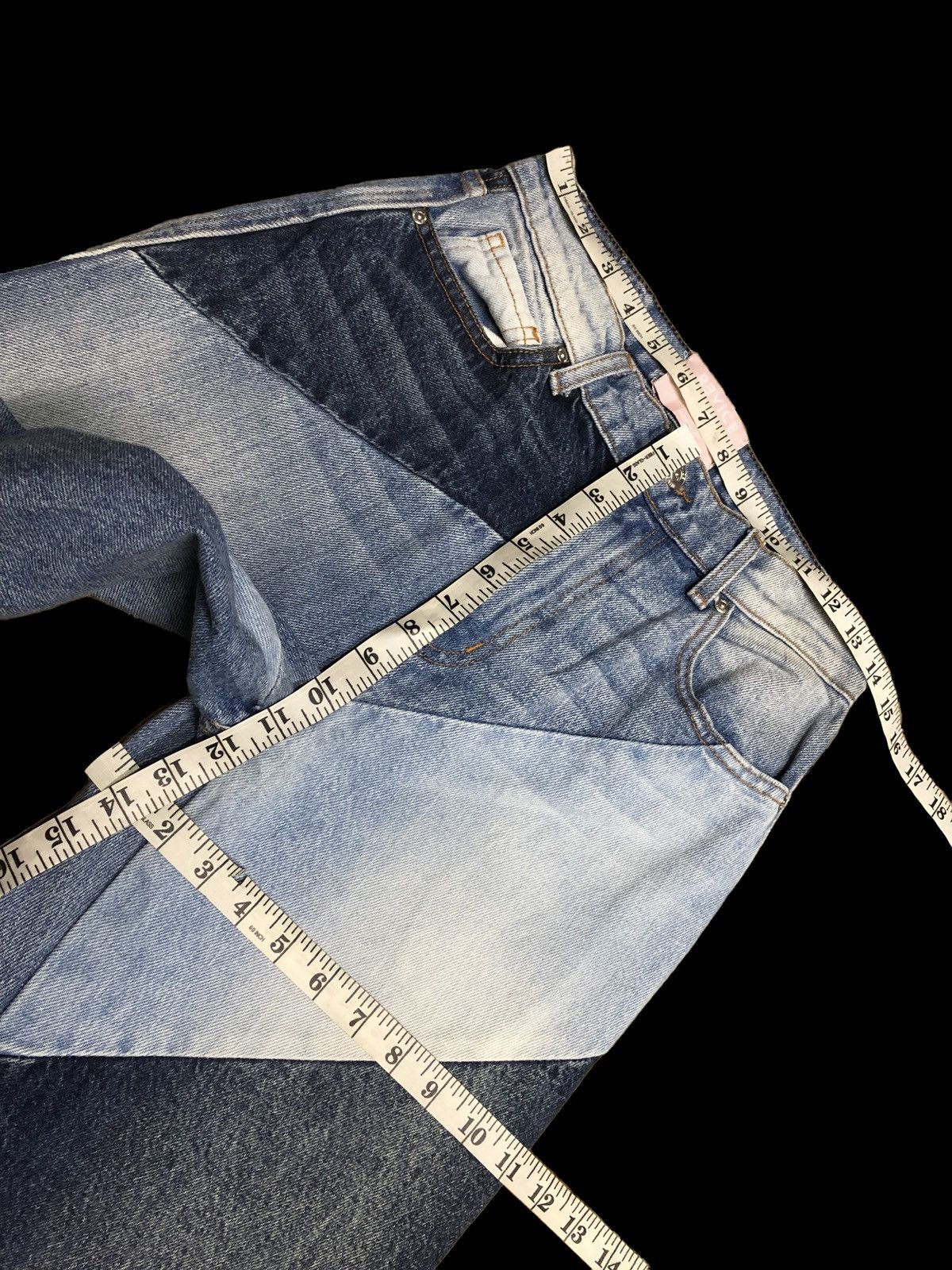 Hypebeast BAGGY WIDE LEG REVICE PATCHWORK DENIM Size US 28 / EU 44 - 4 Thumbnail