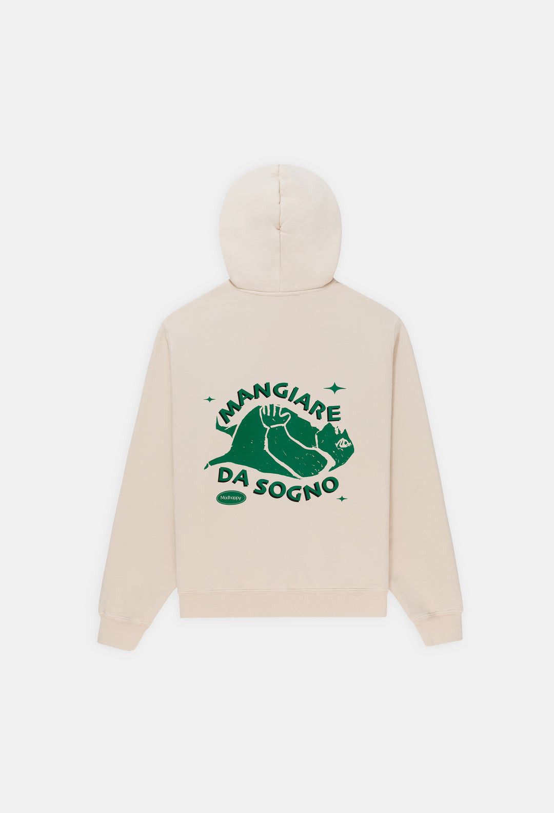 image of Madhappy X Madeo Fleece Hoodie Crema in Cream, Men's (Size Medium)