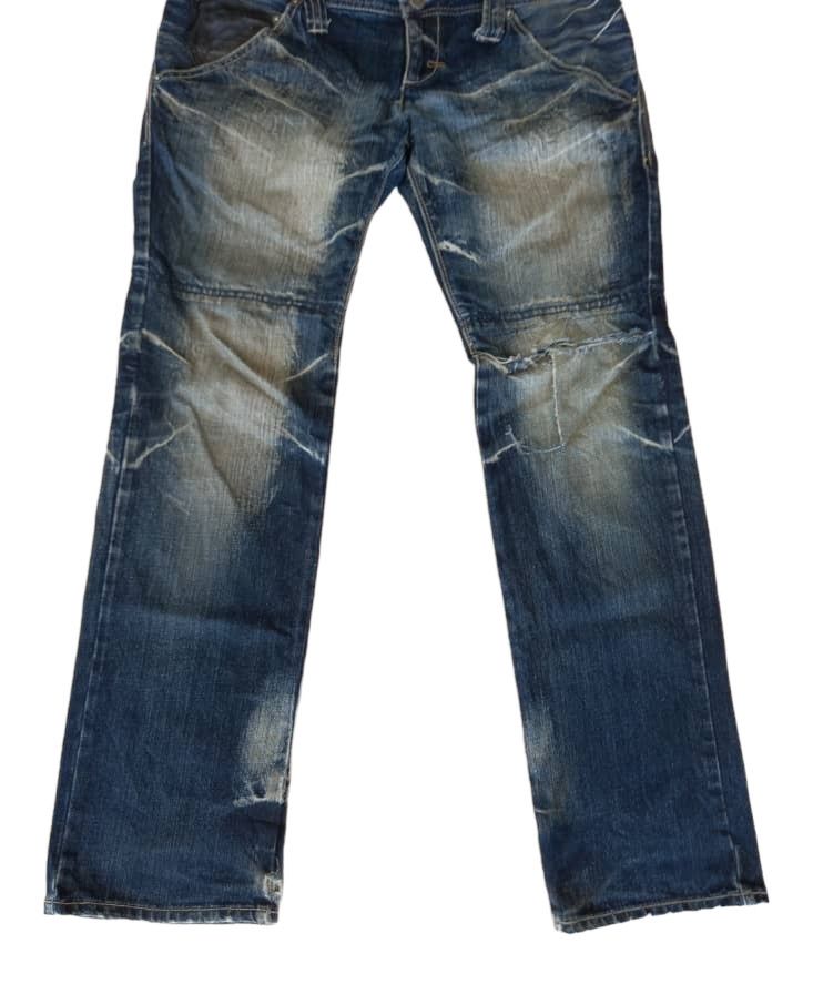 PPFM Ppfm Double Waist Distressed Faded Denim Size US 33 - 4 Thumbnail
