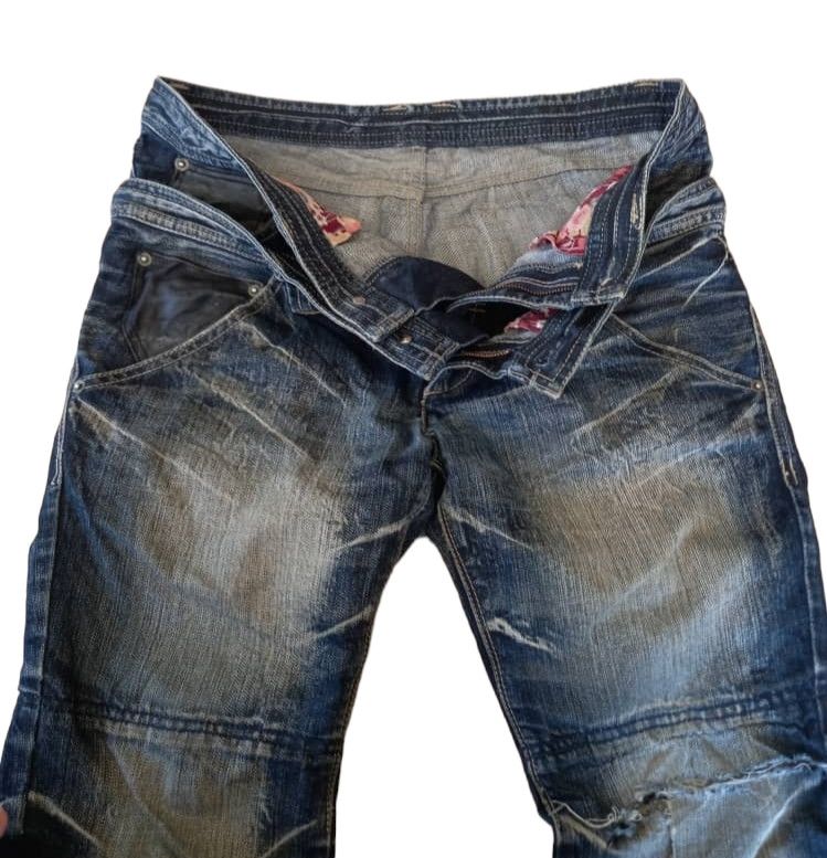 PPFM Ppfm Double Waist Distressed Faded Denim Size US 33 - 8 Thumbnail