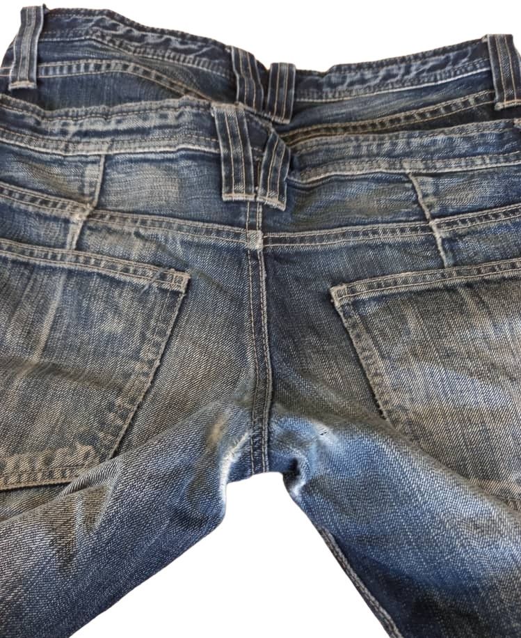 PPFM Ppfm Double Waist Distressed Faded Denim Size US 33 - 6 Thumbnail