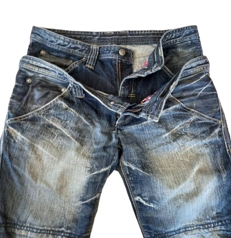 PPFM Ppfm Double Waist Distressed Faded Denim Size US 33 - 7 Thumbnail
