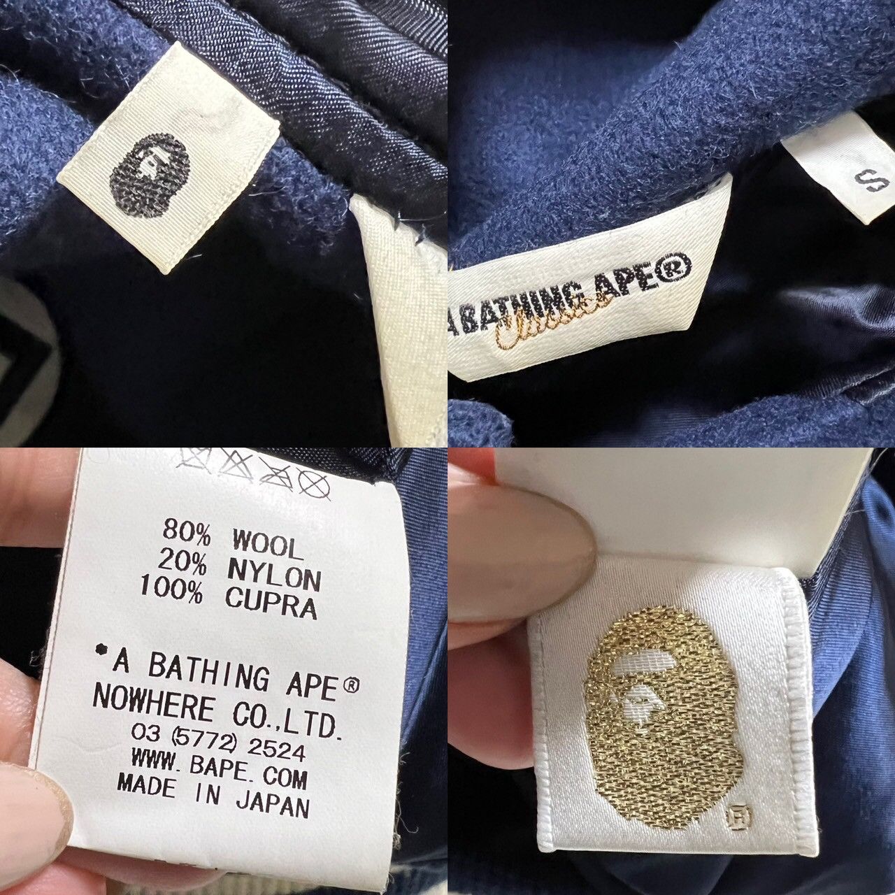 Bape BAPE shark versity jacket Navy/White Size US S / EU 44-46 / 1 - 10 Thumbnail
