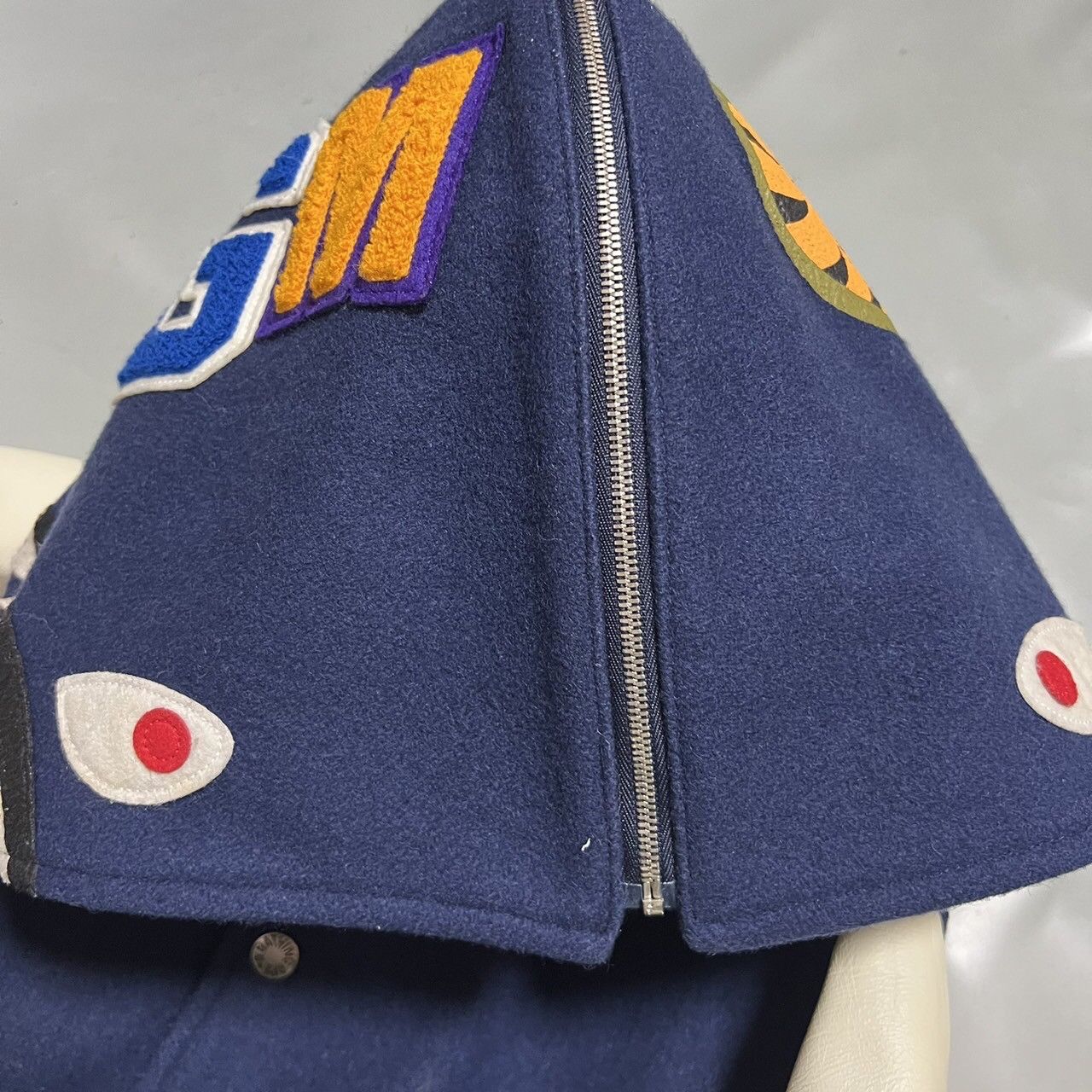 Bape BAPE shark versity jacket Navy/White Size US S / EU 44-46 / 1 - 6 Thumbnail