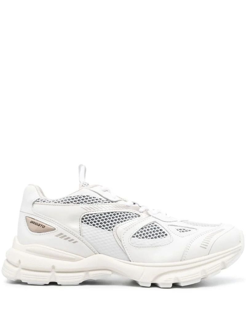 White Marathon Runner Leather Sneakers