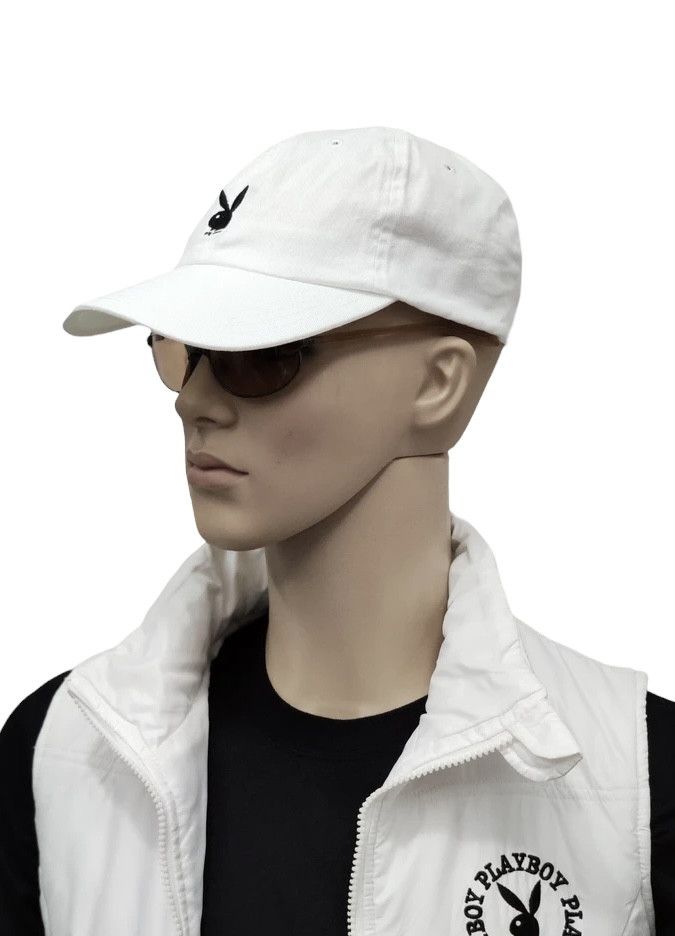 Playboy BEST OFFER! PLAYBOY 90’s Embroidery Bunny Logo White Cap Size ONE SIZE - 3 Thumbnail