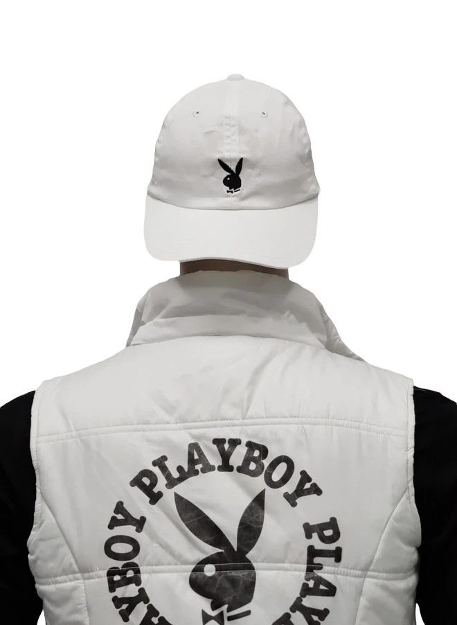Playboy BEST OFFER! PLAYBOY 90’s Embroidery Bunny Logo White Cap Size ONE SIZE - 1 Thumbnail