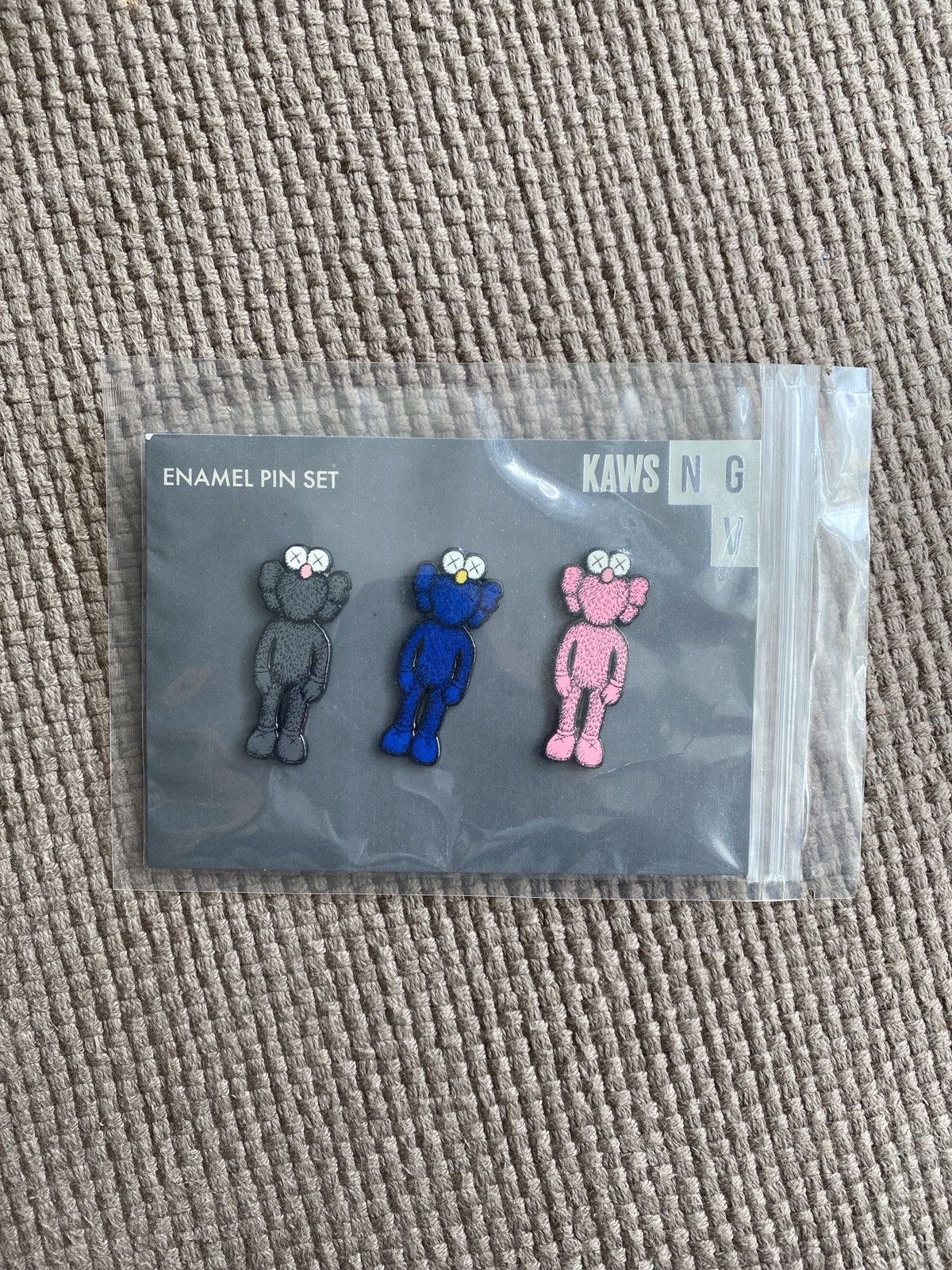 image of Kaws Ngv Enamel Pins in Blue, Men's