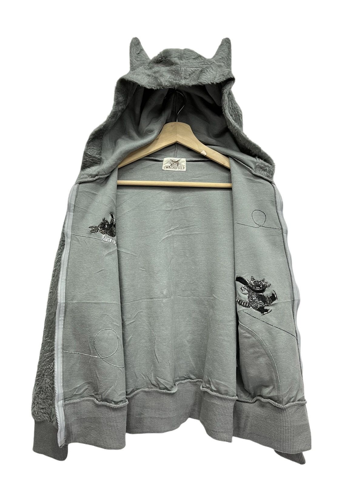 Japanese Brand DOPE🔥Vintage WACHIFIELD Fluffy Fur Fleece Ears Hoodie Size S / US 4 / IT 40 - 7 Thumbnail