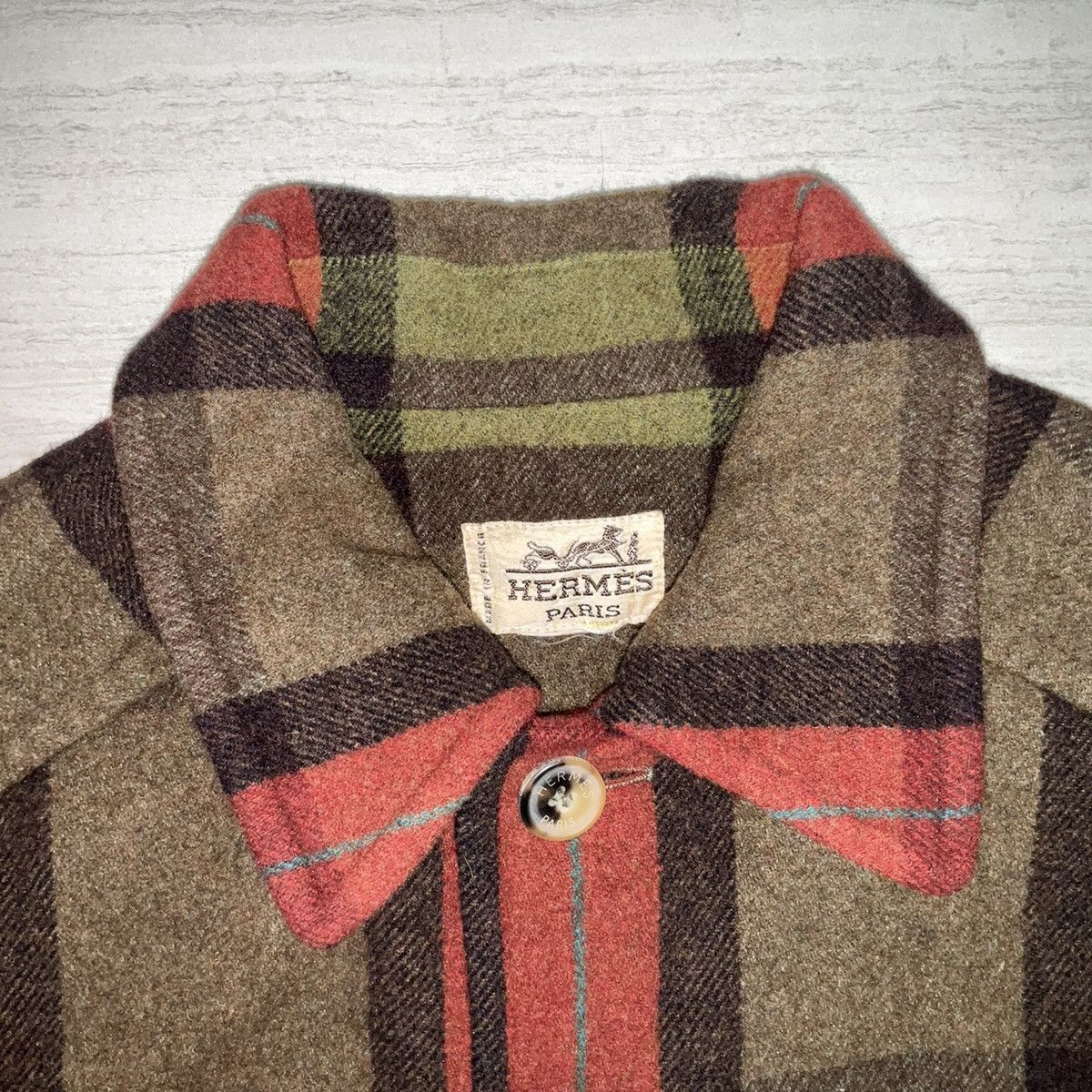 Hermes × Vintage Hermès Original Vintage Wool Coat Size US XL / EU 56 / 4 - 3 Thumbnail