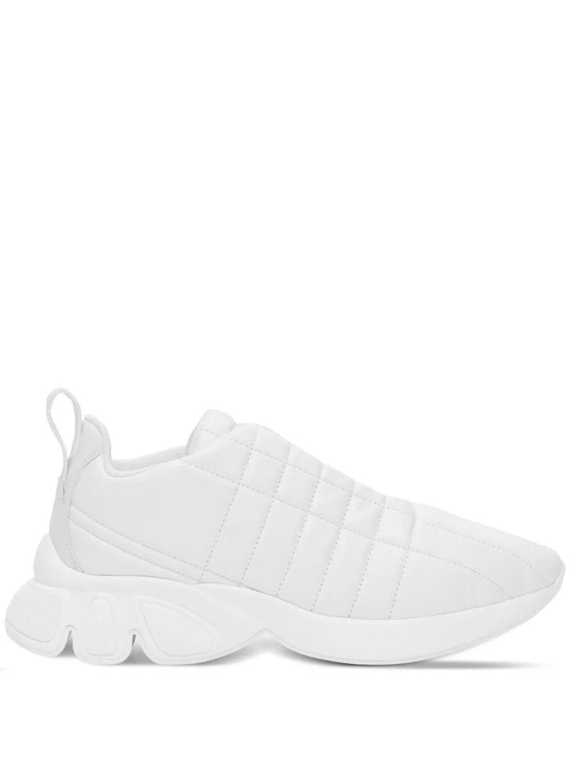 White Quilted Leather Classic Sneakers