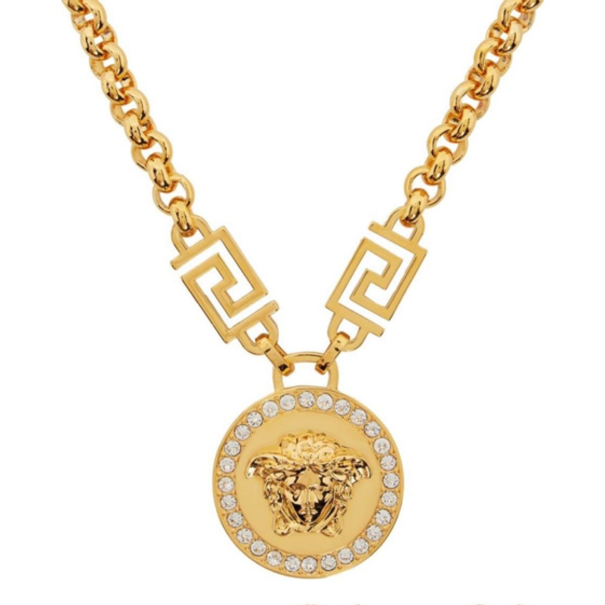 Versace Medusa logo crystal Greca necklace Size ONE SIZE - 1 Thumbnail
