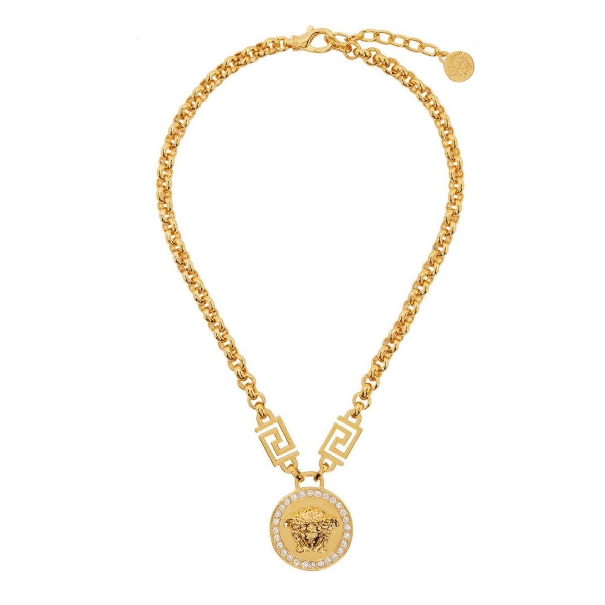 Versace Medusa logo crystal Greca necklace Size ONE SIZE - 2 Thumbnail